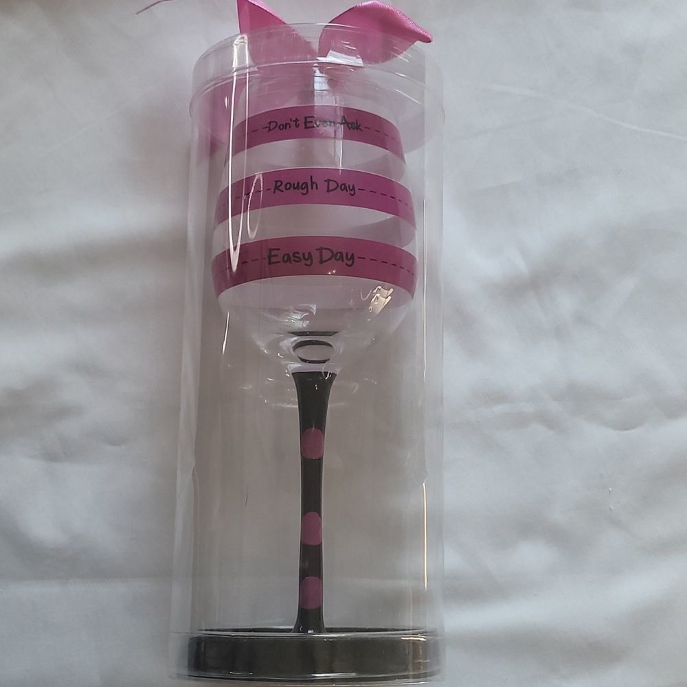 Rough day wine glass